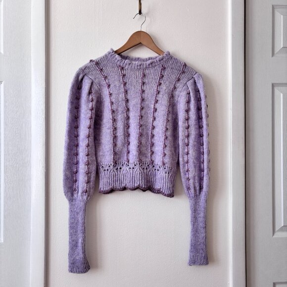 Zara Metallic Thread Knit Sweater in Lilac - Picture 7 of 10